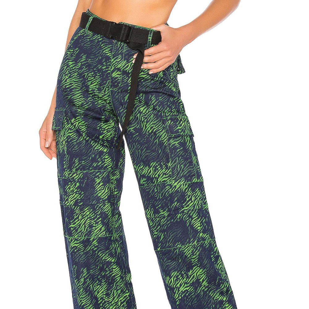 I.AM.GIA green tiger print Sinead cargo pant